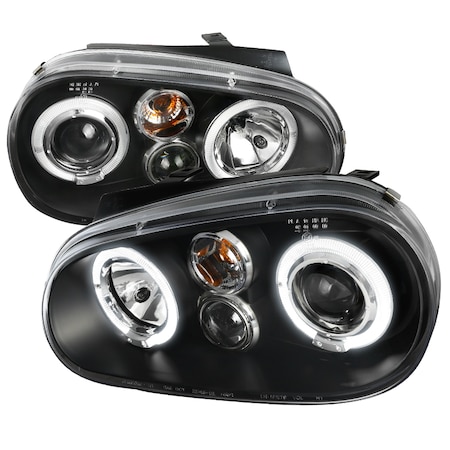 Spec-D Tuning 99-05 Volkswagen Golf Halo LED Projector Black LHP-GLF99JM-TM